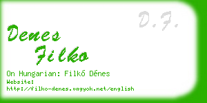 denes filko business card