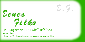 denes filko business card